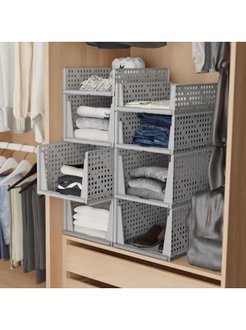relaxdays 3 x Schrank Organizer in Grau - (B)33,5 x (H)18 x (T)43,5 cm