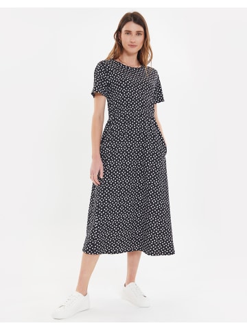 Threadbare Maxikleid THB Danni Smock Midi Dress W/Pockets in Black Spot