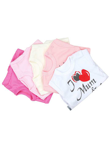 TupTam Baby Kurzarm Body mit Aufdruck Spruch 5er Pack in ecru