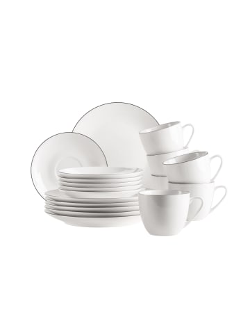Mäser Kaffeeservice, Porzellan Felise in Weiß / Schwarz