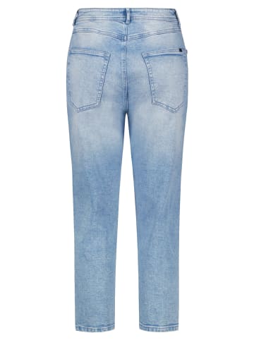 TAIFUN Hose Jeans verkürzt in Bleached Blue Denim