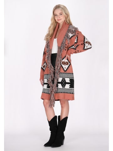 IZIA Damen Cardigan in Braun Mehrfarbig