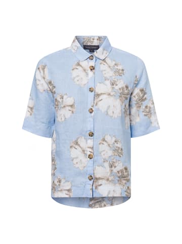 Franco Callegari Leinenbluse in hellblau beige - 0059