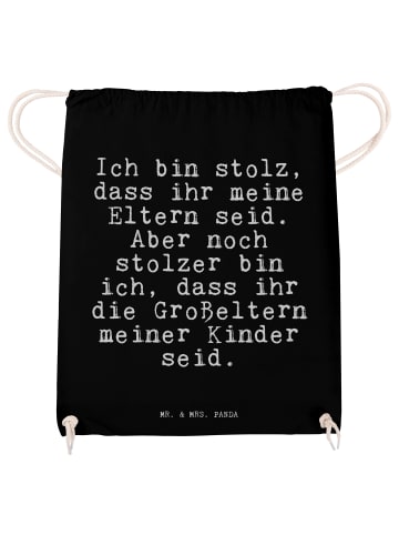 Mr. & Mrs. Panda Sportbeutel Ich bin stolz, dass... mit Spruch in Schwarz