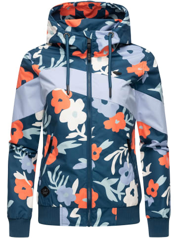 ragwear Übergangsjacke Nuggie Block Flower in Petrol