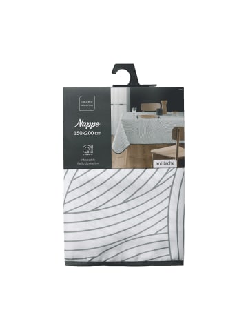 Douceur d’Intérieur Tischdecke aus Polyester mit Druck LINEA in Weiß, 150 x 200 cm