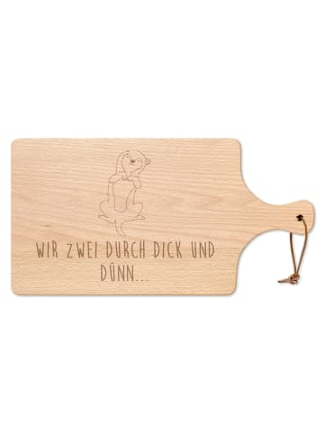 Mr. & Mrs. Panda Frühstücksbrett Hund Streicheln mit Spruch in Transparent