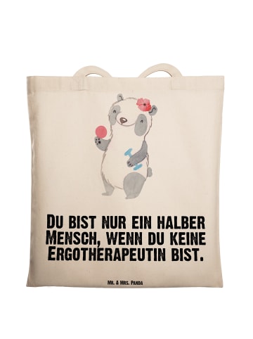 Mr. & Mrs. Panda Tote Bag Ergotherapeutin Herz mit Spruch in Creme