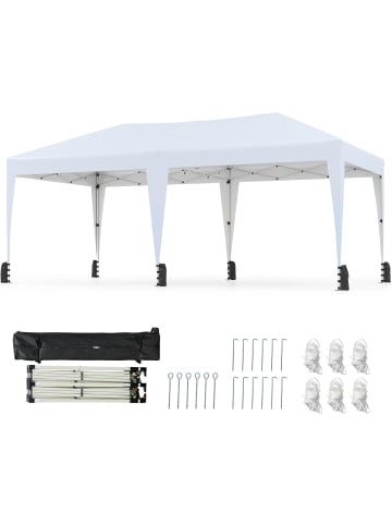 COSTWAY Pavillon 3 x 6 m in Weiß