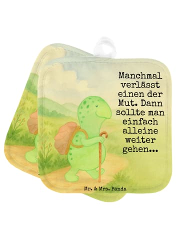 Mr. & Mrs. Panda Ofenhandschuh Schildkröte Wanderer Design mit S... in Weiß