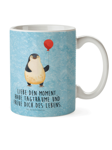 Mr. & Mrs. Panda Kindertasse Pinguin Luftballon mit Spruch in Eisblau