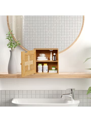 relaxdays Medizinschrank in Natur - (B)28 x (H)28 x (T)16 cm