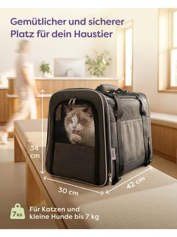 Knupis Katzentransportbox für Katzen & Hunde, 300D Oxford, faltbar, leicht