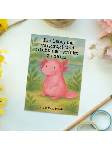 Mr. & Mrs. Panda Postkarte Axolotl Niedlich Design mit Spruch in Weiß