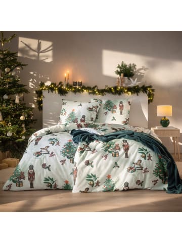 Estella Kuschel-Flanell Bettwäsche in tannengrün