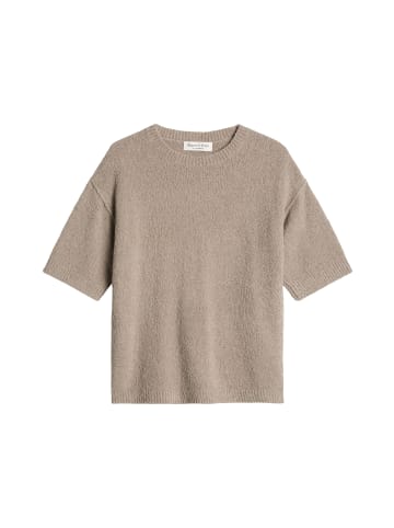 Marc O'Polo Kurzarm-Pullover loose in Stone Taupe Melange