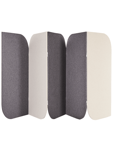 Beliani Paravent SHADY in Grau/Beige - (W) 400 x (H) 160 x (L) 2 cm