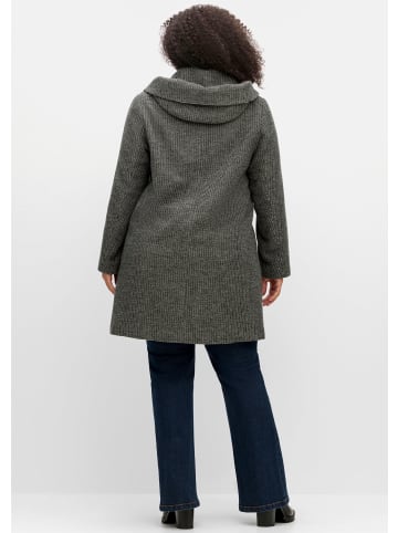 sheego Kurzmantel in schwarz-weiß