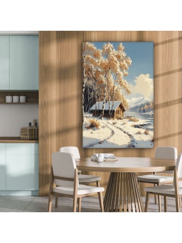 MuchoWow Leinwand Bilder Berghütte