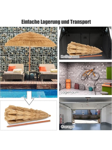 COSTWAY 200cm Strandschirm in Braun