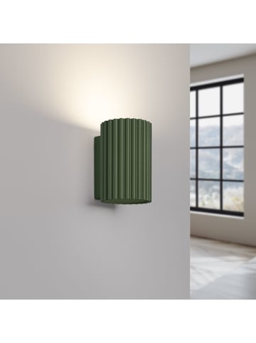 Licht-Erlebnisse Wandlampe (B)6.5 x (H)10 cm in Olivgrün