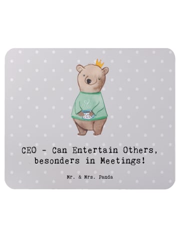 Mr. & Mrs. Panda Mouse Pad ZeichenO Unterhaltungskünstler mit Spruch in Grau Pastell