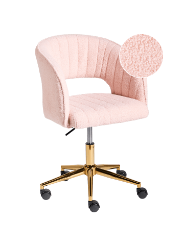 Beliani Bürostuhl KATONAH in Rosa/Gold - (W) 57 x (H) 78 x (L) 57 cm