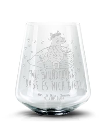 Mr. & Mrs. Panda Longdrinkglas Igel Herzen ohne Spruch in Transparent