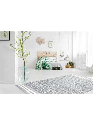 Kayoom Kurzflor Teppich Mirage 110 in violett - grau - rechteckig