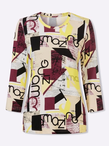 WITT WEIDEN Print-Shirt in limone-burgund-bedruckt