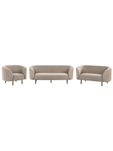 Beliani 3-tlg Sitzgruppe LOEN in Beige/Grau/Schwarz