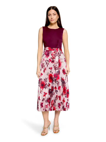 Vera Mont Cocktailkleid mit Plissee in Patch Dark Red/Cream