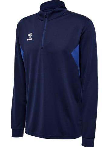 Hummel Trainingsjacke "Hmlauthentic Half Zip Sweat" in Blau