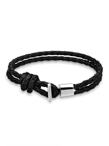 KUZZOI Armband 925 Sterling Silber Haken in Schwarz