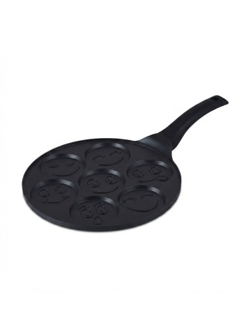 relaxdays Pancake Pfanne "Gesichter" in Schwarz