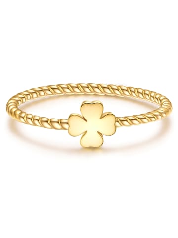 Glanzstücke München Ring Kleeblatt aus Sterling Silber in gelbgold