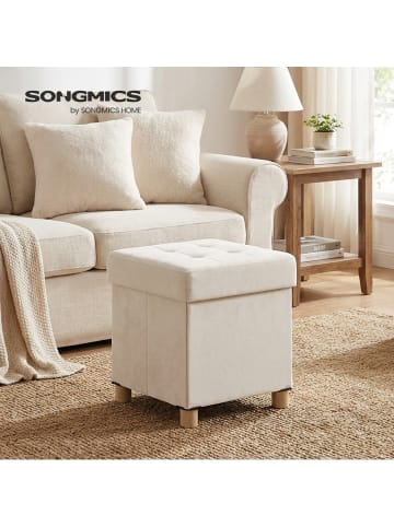 SONGMICS Sitzhocker Melisa in weiß - (B)38 x (H)40 x (T)38 cm