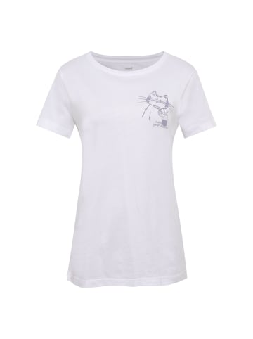 Mavi Jeans Design T-Shirt mit Print-Motiv, Rundhals, Kurzarm in Weiß-3