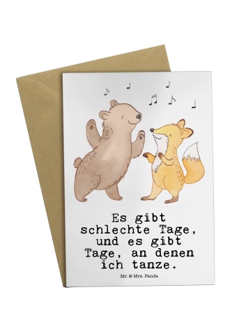 Mr. & Mrs. Panda Beileidskarte Hase Tanzen mit Spruch in Weiß
