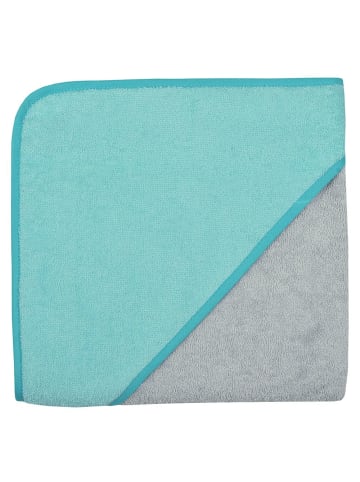 Wörner Kapuzenbadetuch 80 x 80 cm - Uni - Crome in grau,gruen
