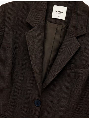 KOTON ANZUGSJACKE in Braun Gemustert