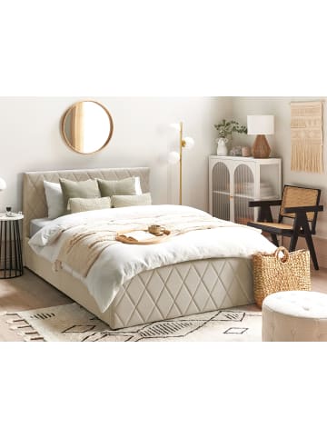 Beliani Doppelbett ROCHEFORT in Beige - (W) 150 x (H) 99 x (L) 214 cm