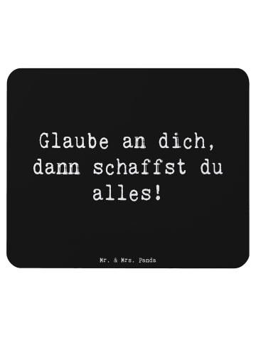 Mr. & Mrs. Panda Mauspad Spruch Angst überwinden mit Spruch in Schwarz