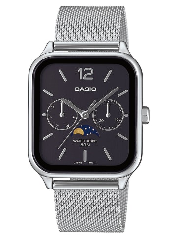 Casio Herrenuhr Multifunktion mit Mondphase Schwarz / Silber