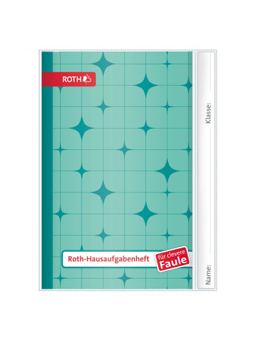 ROTH Hausaufgabenheft Unicolor für clevere Faule, Aqua Stars in Rot