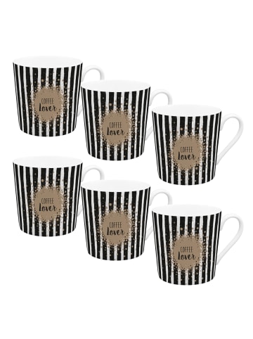 Geda Labels Kaffeebecher VE6 Home Time Coffee Lover in Weiß - 350ml