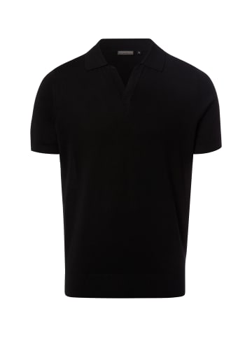 Finshley & Harding Strick-Poloshirt in schwarz