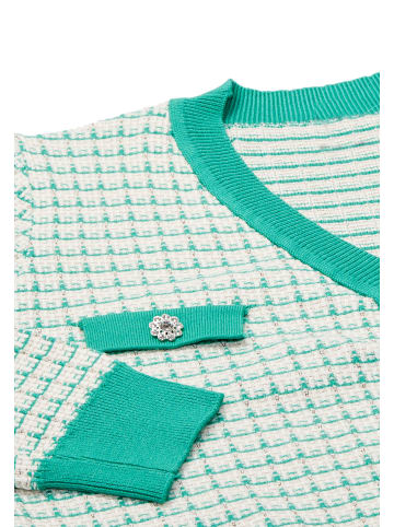 VIRITA Women Strickjacke in Wollweiss Grün