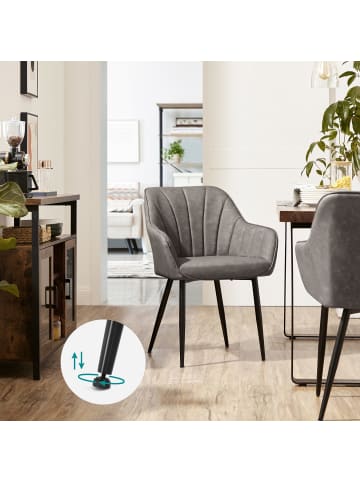 SONGMICS 4er-Set: Esszimmerstuhl in Dunkelgrau - (B)60 x (H)85 x (T)62.5 cm