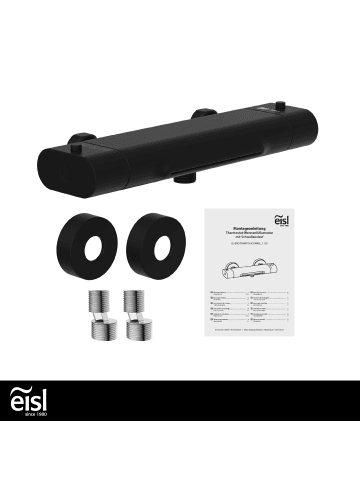 Eisl CARNEO Wannenfüllarmatur, Schwarz matt, mit Schwallauslauf